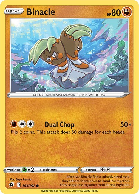 Pokemon Binacle 103/192 SWSH02: Rebel Clash Reverse Holo - EternaCards