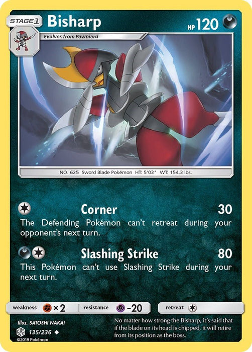 Pokemon Bisharp 135/236 SM - Cosmic Eclipse Normal - Eterna Cards