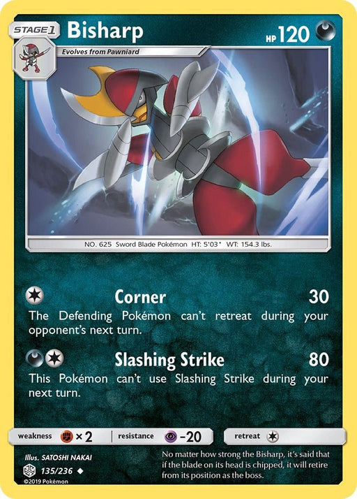 Pokemon Bisharp 135/236 SM - Cosmic Eclipse Normal - Eterna Cards