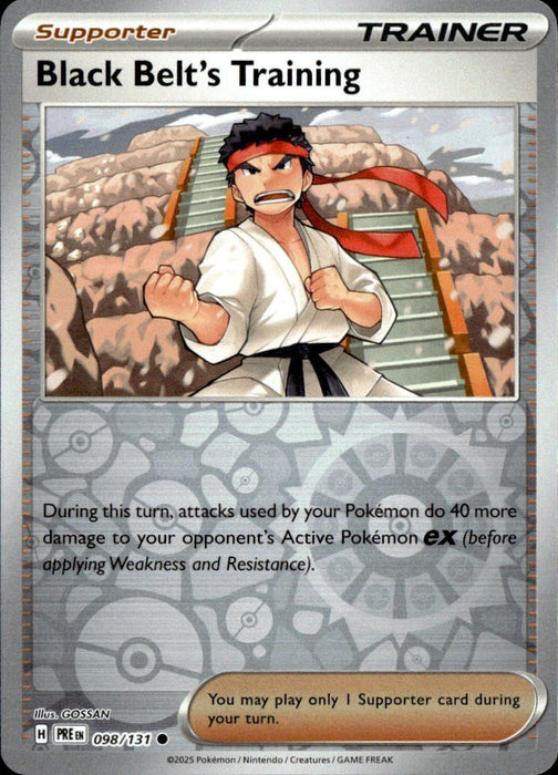 Pokemon Black Belt's Training - 098/131 SV: Prismatic Evolutions Reverse Holo - Eterna Cards
