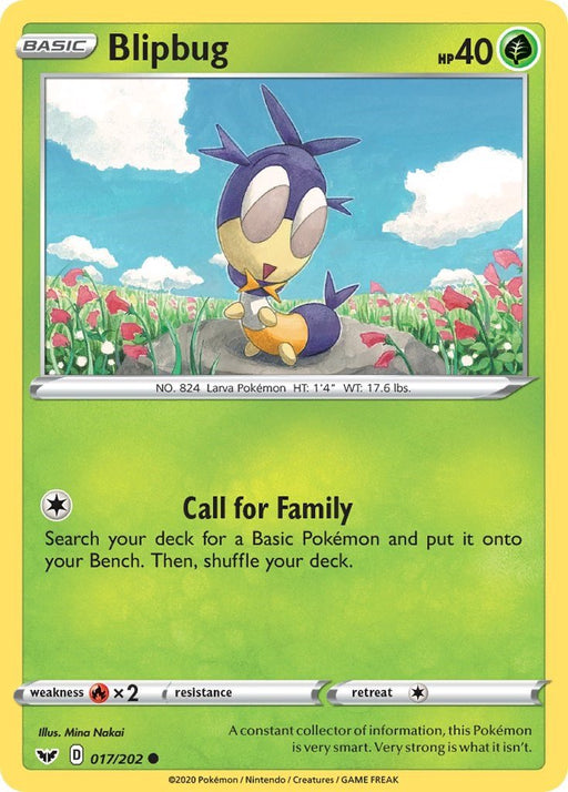 Pokemon Blipbug (017) 017/202 SWSH01: Sword & Shield Base Set Reverse Holo - EternaCards