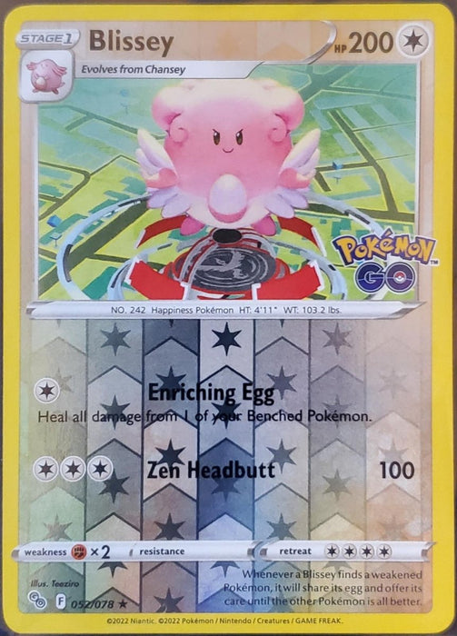 Pokemon Blissey 052/078 Pokemon GO Holo - Eterna Cards