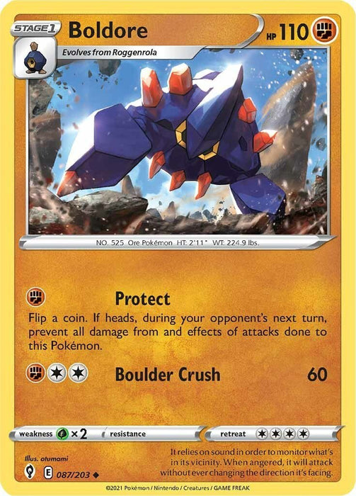 Pokemon Boldore 087/203 SWSH07: Evolving Skies Normal - EternaCards