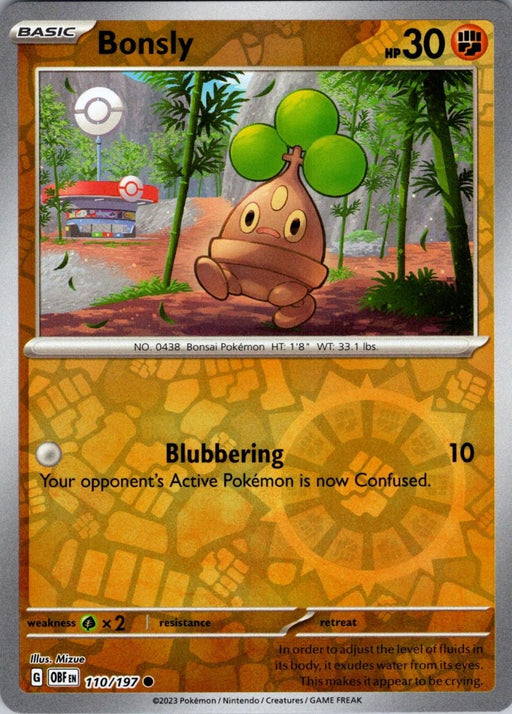 Pokemon Bonsly 110/197 SV03: Obsidian Flames Normal - Eterna Cards