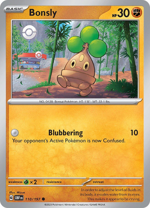 Pokemon Bonsly 110/197 SV03: Obsidian Flames Reverse Holo - EternaCards