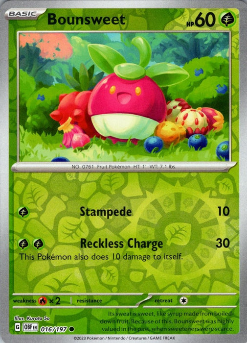 Pokemon Bounsweet 016/197 SV03: Obsidian Flames Normal - Eterna Cards