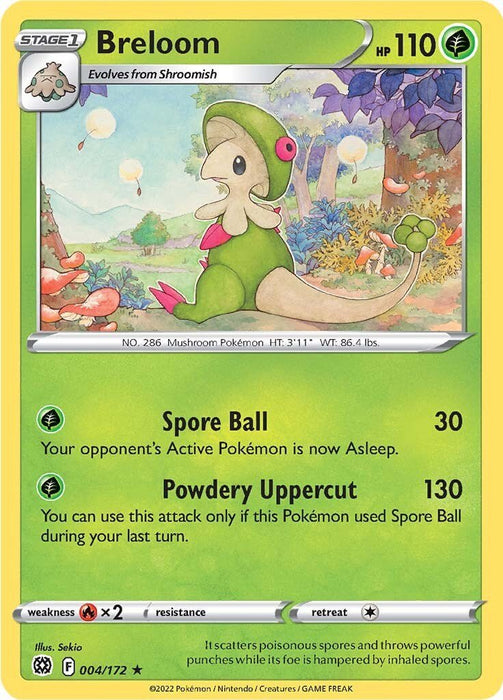 Pokemon Breloom 004/172 SWSH09: Brilliant Stars Reverse Holo - EternaCards