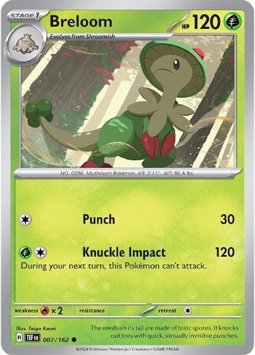 Pokemon Breloom 007/162 SV05: Temporal Forces Normal - Eterna Cards