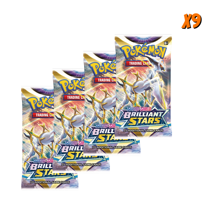 Pokemon Brilliant Stars Booster Pack Bundle (9 Packs) . - Eterna Cards