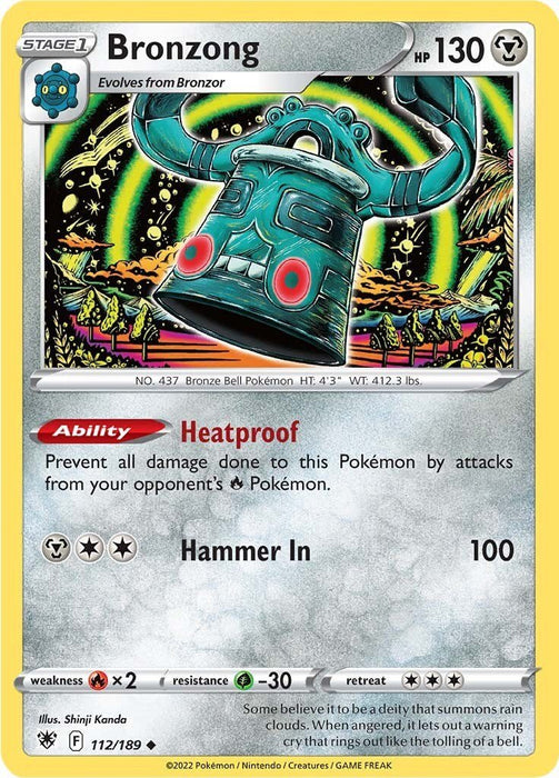 Pokemon Bronzong 112/189 SWSH10: Astral Radiance Reverse Holo - EternaCards