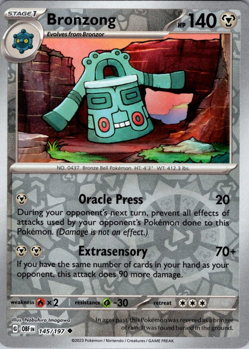Pokemon Bronzong 145/197 SV03: Obsidian Flames Normal - Eterna Cards