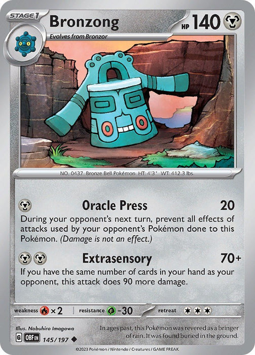 Pokemon Bronzong 145/197 SV03: Obsidian Flames Normal - Eterna Cards