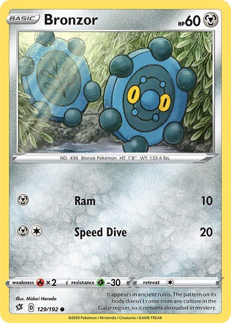 Pokemon Bronzor 129/192 SWSH02: Rebel Clash Normal - Eterna Cards