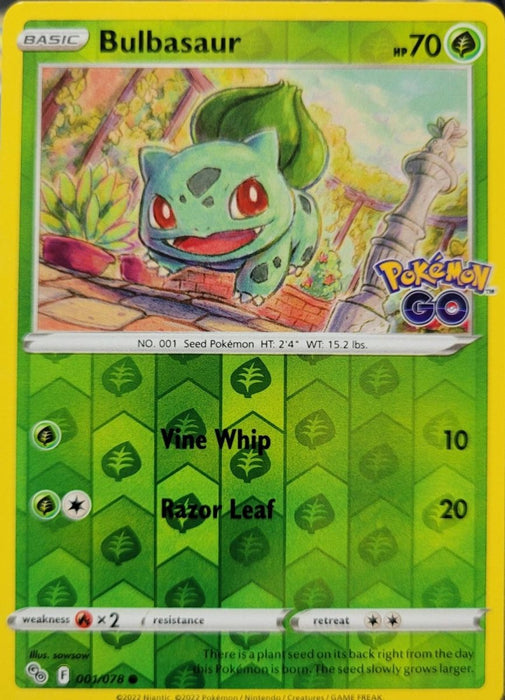 Pokemon Bulbasaur 001/078 Pokemon GO Normal - Eterna Cards