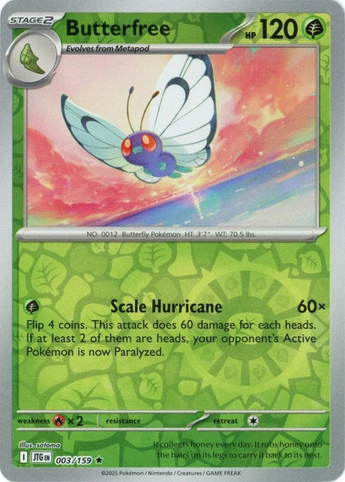 Pokemon Butterfree 003/159 SV09: Journey Together Holo - Eterna Cards