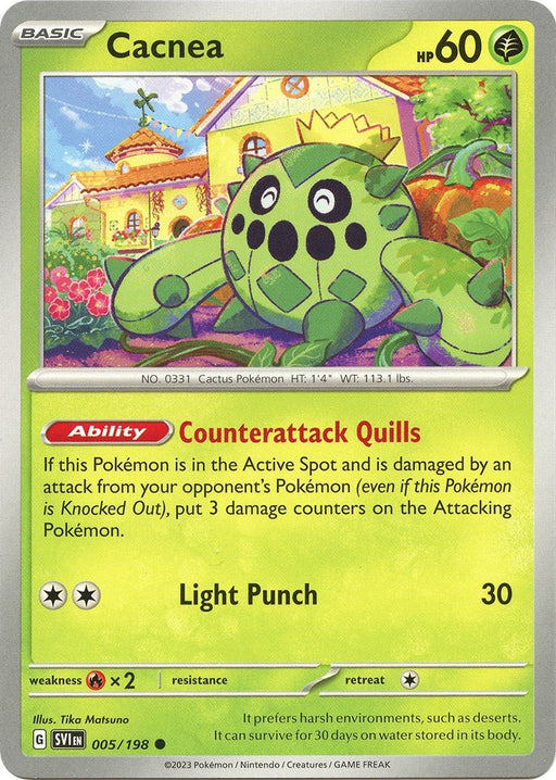 Pokemon Cacnea - 005/198 005/198 SV01: Scarlet & Violet Base Set Reverse Holo - EternaCards