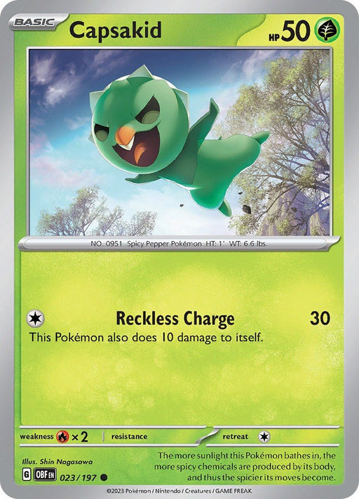 Pokemon Capsakid - 023/197 SV03: Obsidian Flames Normal - Eterna Cards