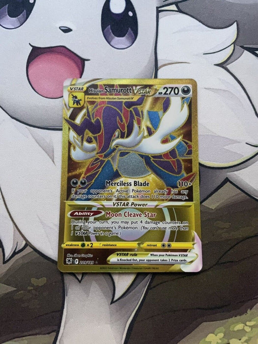 Pokemon Card - Hisuian Samurott Vstar 209/189 Astral Radiance Gold Secret Rare - EternaCards