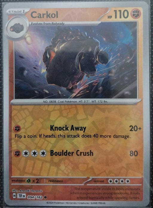Pokemon Carkol 094/162 SV05: Temporal Forces Normal - Eterna Cards