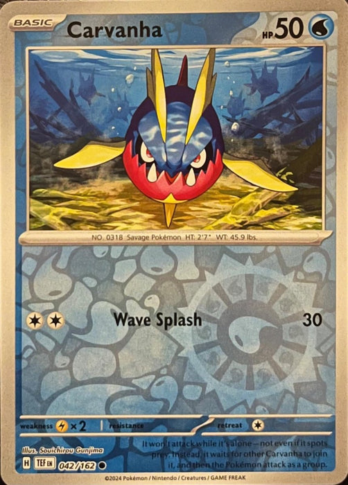 Pokemon Carvanha 042/162 SV05: Temporal Forces Normal - Eterna Cards