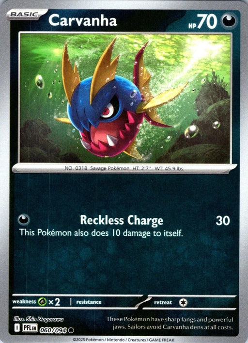 Pokemon Carvanha 060/094 ME02: Phantasmal Flames Normal - Eterna Cards