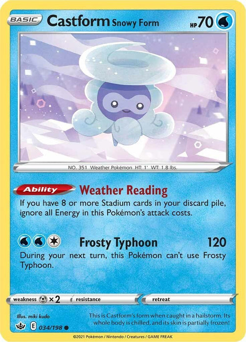 Pokemon Castform Snowy Form 034/198 SWSH06: Chilling Reign Normal - Eterna Cards
