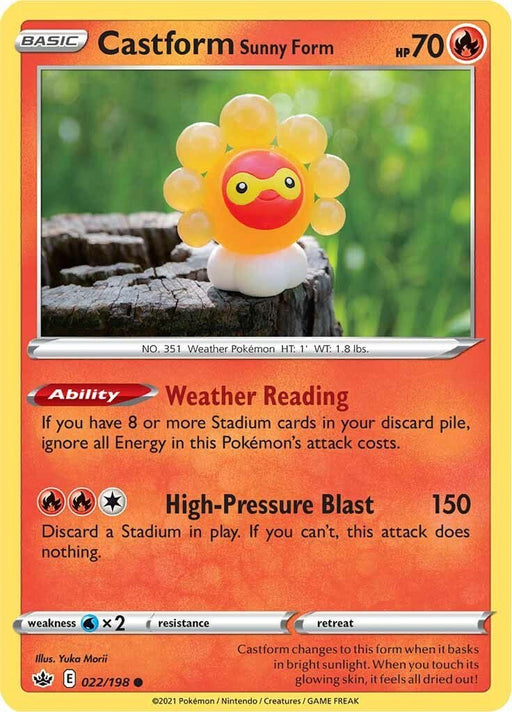 Pokemon Castform Sunny Form 022/198 SWSH06: Chilling Reign Normal - EternaCards