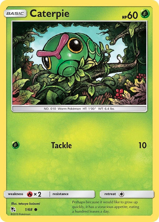 Pokemon Caterpie 1/68 Hidden Fates Normal - Eterna Cards