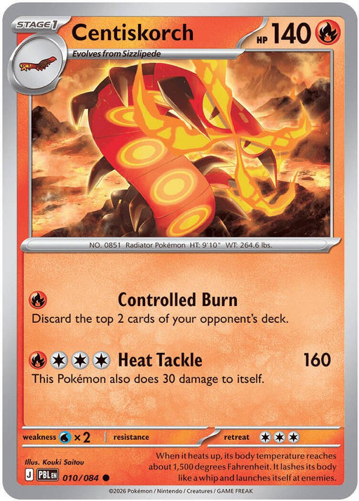 Pokemon Centiskorch 010/084 ME05: Pitch Black Reverse Holo - Eterna Cards
