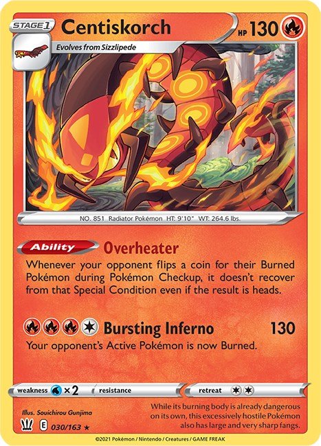 Pokemon Centiskorch 030/163 SWSH05: Battle Styles Normal - Eterna Cards