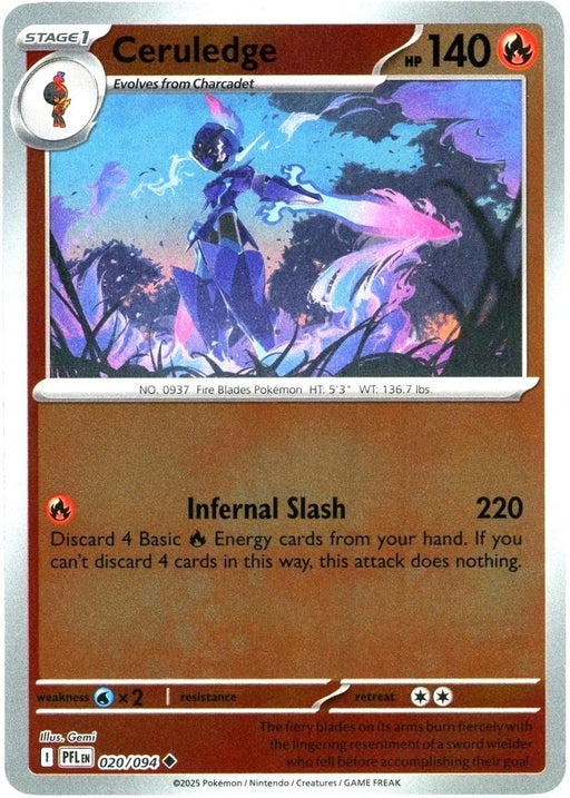 Pokemon Ceruledge 020/094 ME02: Phantasmal Flames Normal - Eterna Cards