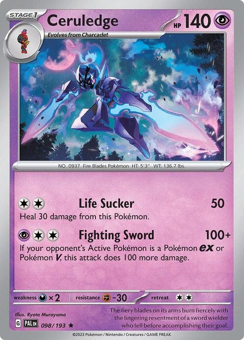 Pokemon Ceruledge 098/193 SV02: Paldea Evolved Holo - EternaCards