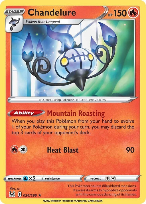 Pokemon Chandelure 026/196 SWSH11: Lost Origin Reverse Holo - EternaCards