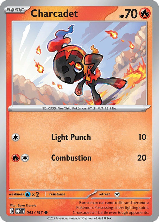 Pokemon Charcadet 043/197 SV03: Obsidian Flames Reverse Holo - EternaCards