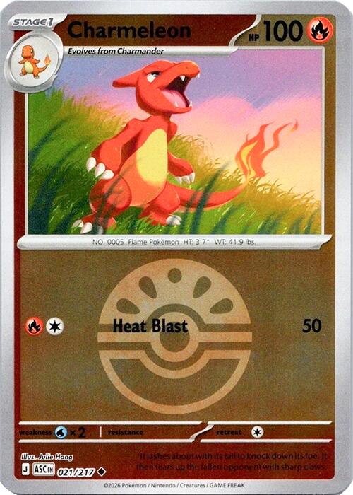 Pokemon Charmeleon (Friend Ball) 021/217 ME: Ascended Heroes Reverse Holo - Eterna Cards