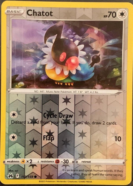 Pokemon Chatot 112/159 SWSH: Crown Zenith Normal - Eterna Cards