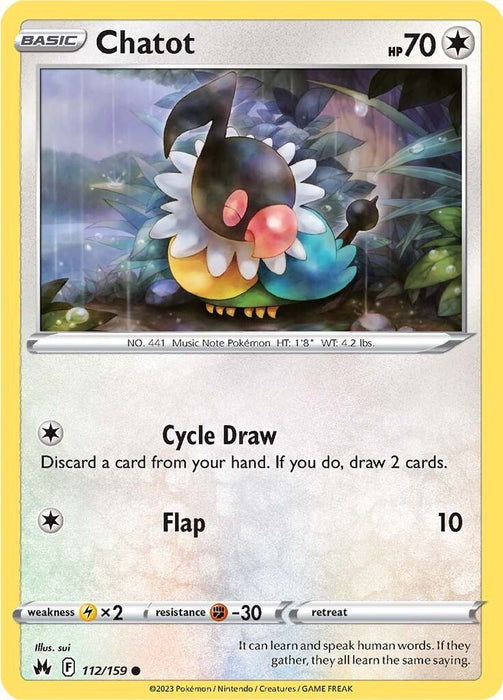 Pokemon Chatot 112/159 SWSH: Crown Zenith Reverse Holo - EternaCards