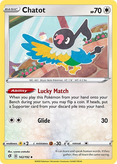 Pokemon Chatot 142/192 SWSH02: Rebel Clash Normal - Eterna Cards