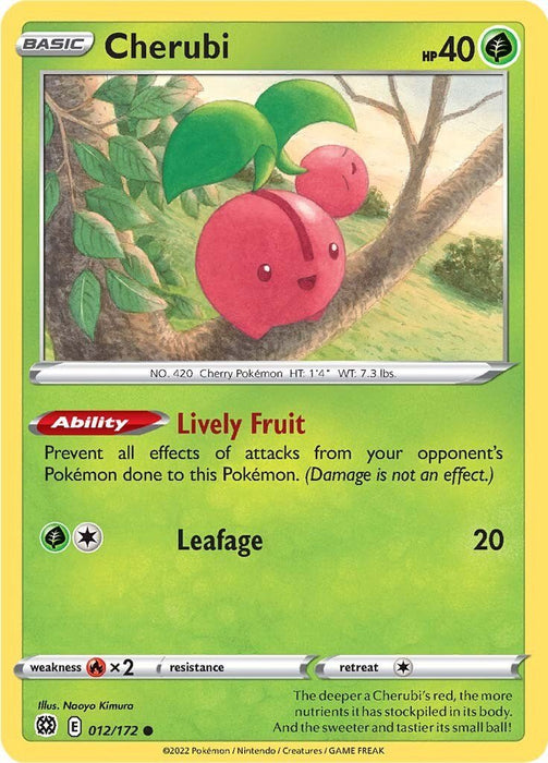 Pokemon Cherubi 012/172 SWSH09: Brilliant Stars Normal - EternaCards