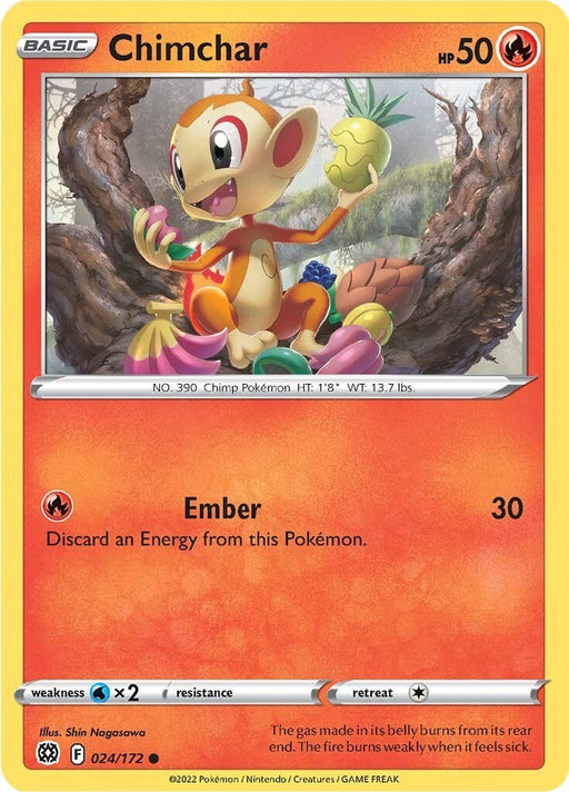 Pokemon Chimchar 024/172 SWSH09: Brilliant Stars Reverse Holo - EternaCards