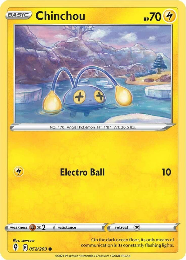 Pokemon Chinchou 052/203 SWSH07: Evolving Skies Normal