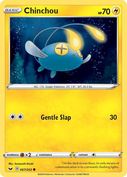 Pokemon Chinchou (067) 067/202 SWSH01: Sword & Shield Base Set Normal - Eterna Cards