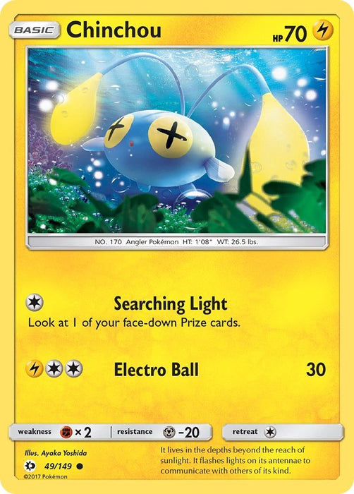 Pokemon Chinchou 49/149 SM Base Set Normal - Eterna Cards