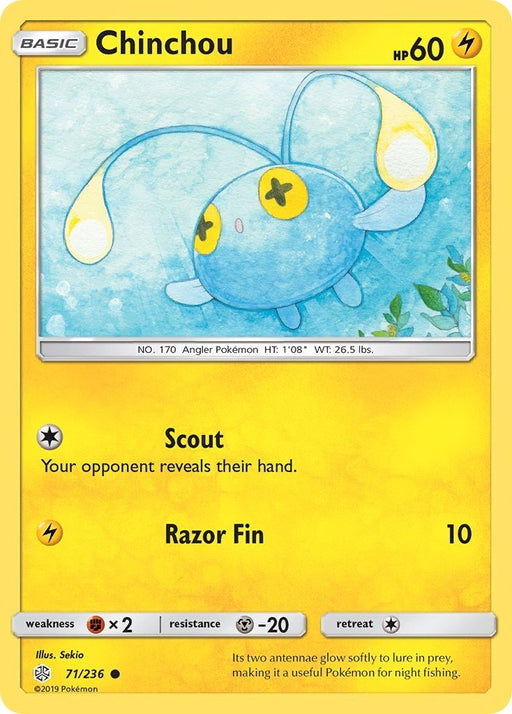 Pokemon Chinchou 71/236 SM - Cosmic Eclipse Normal - Eterna Cards