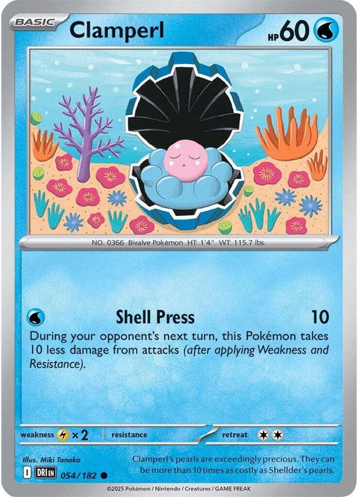 Pokemon Clamperl - 054/182 054/182 SV10: Destined Rivals Normal - EternaCards