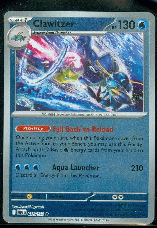 Pokemon Clawitzer - 038/132 ME01: Mega Evolution Holo - Eterna Cards
