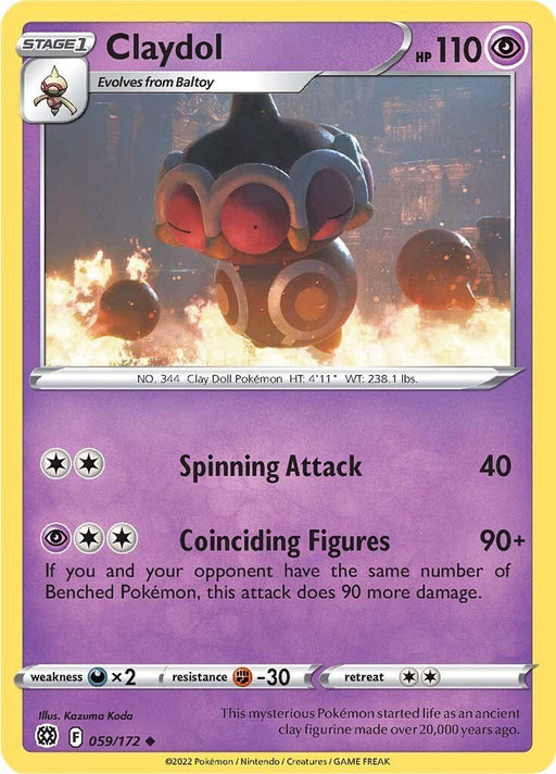 Pokemon Claydol 059/172 SWSH09: Brilliant Stars Reverse Holo - EternaCards