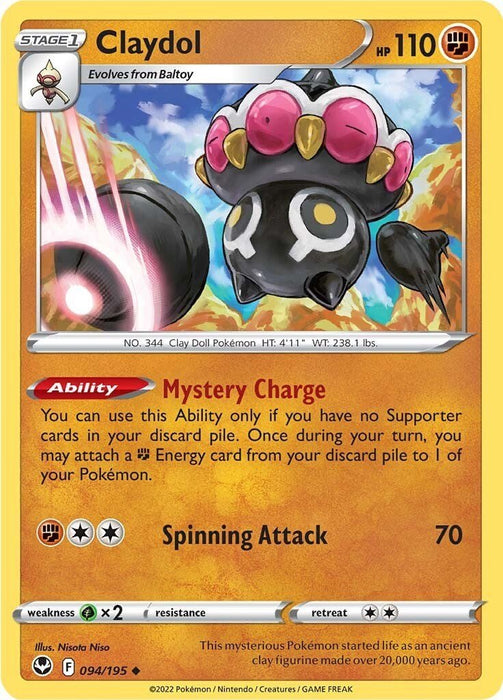 Pokemon Claydol 094/195 SWSH12: Silver Tempest Normal - EternaCards