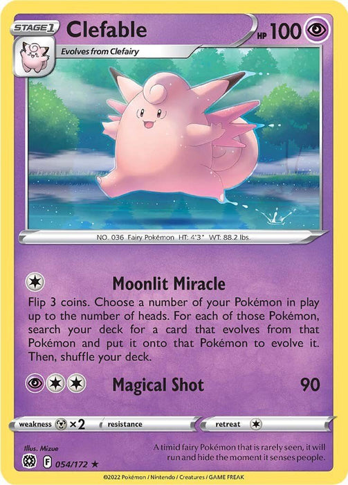 Pokemon Clefable 054/172 SWSH09: Brilliant Stars Reverse Holo - EternaCards