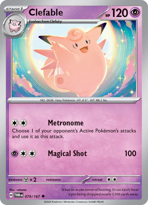 Pokemon Clefable 079/167 SV06: Twilight Masquerade Reverse Holo - EternaCards